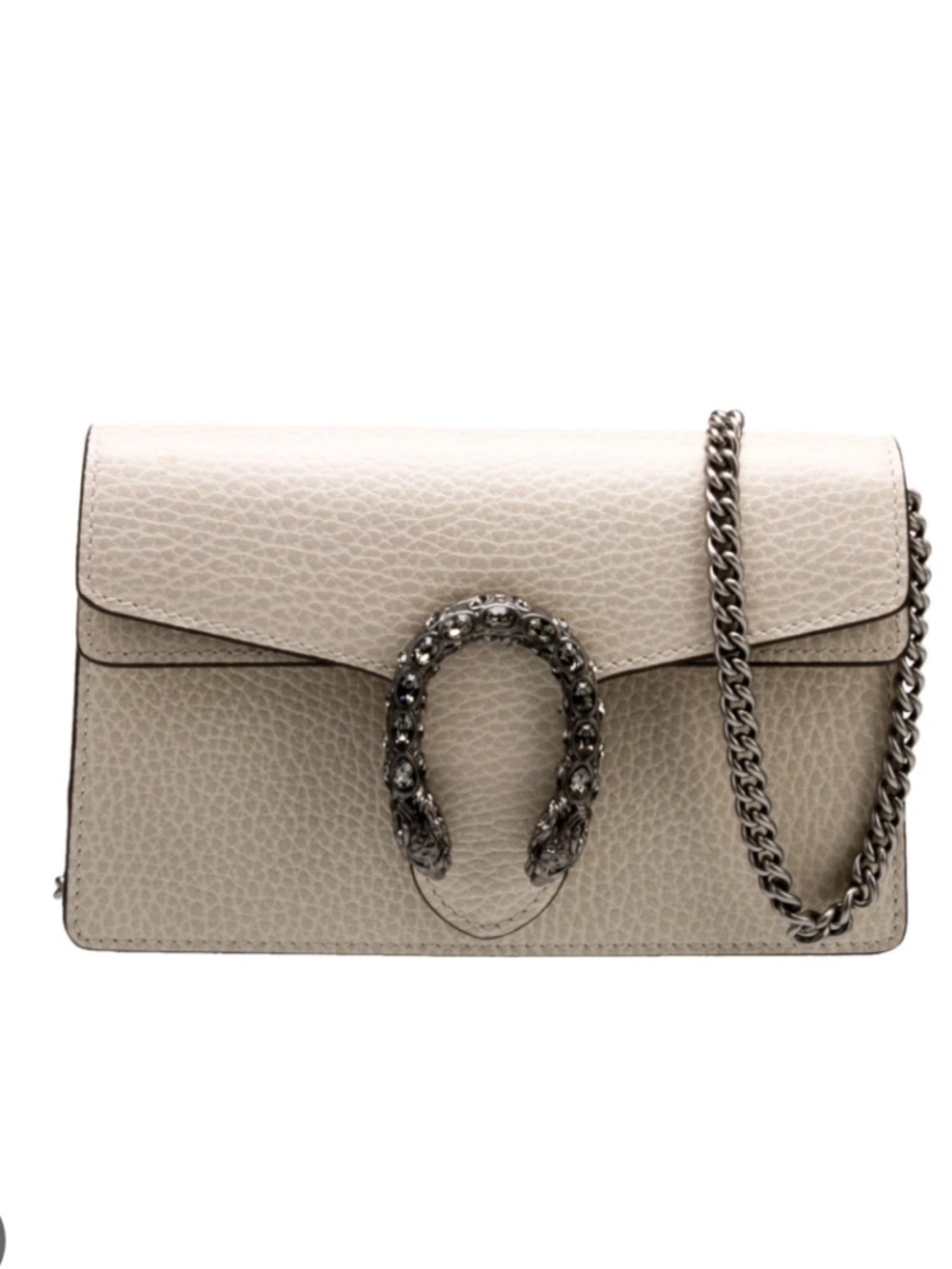 Gucci Beige Textured Leather Dionysus Super Mini Shoulder Bag